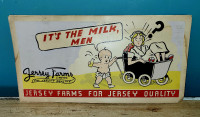 1940s Vintage milk advertising sign