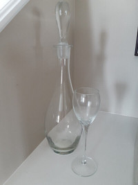 wine glasses and decanter