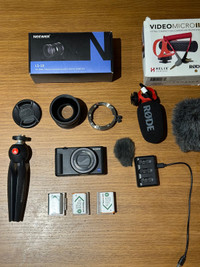 SONY ZV-1 CREATOR SET - wide angle, Rode mic, batteries, free 