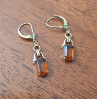 Vintage earrings,  Brown tourmaline