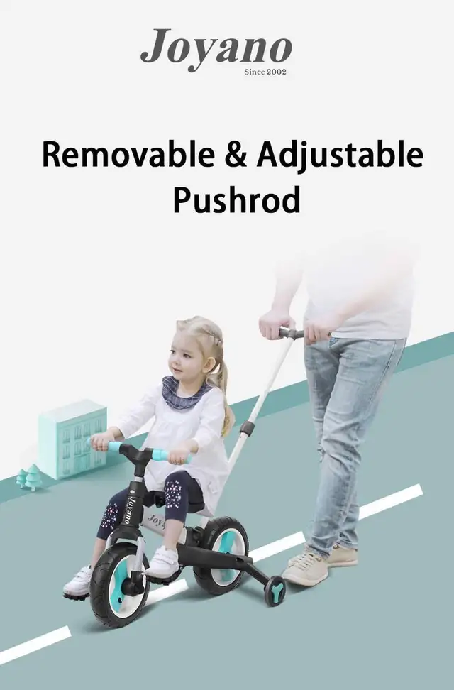 Joyano 5-in-1 Foldable Kids Tricycle Indoor/Outdoor Push Bike in Kids in Markham / York Region - Image 4