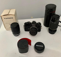 Vintage 35mm Nikon Camera and lenses