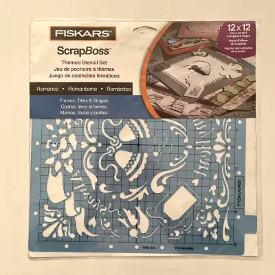 Brand New Fiskars Scrapboss Themed Stencil Set - Romancei, View more