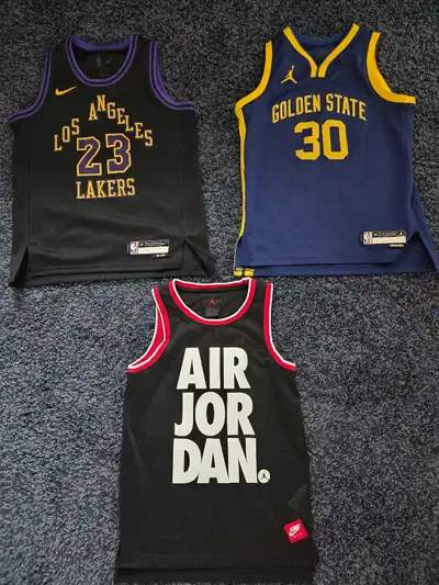 NBA Youth Jersey (M size, 6-9 yearold) - LeBron + Steph + Jordan, View more