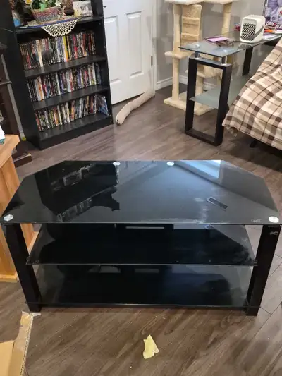   Black  glass TV  stand , View more