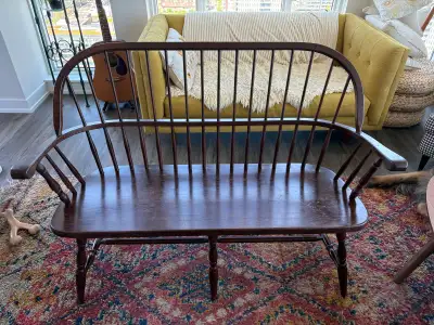 Antique wood bench, View more