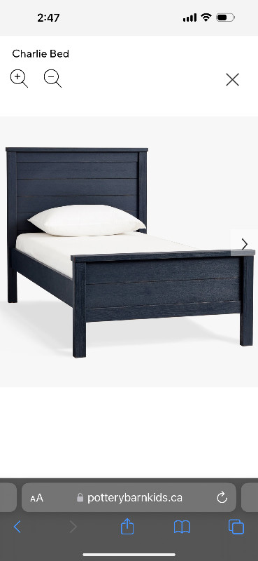 Like New Pottery Barn Charlie Bed Frame in Beds & Mattresses in Mississauga / Peel Region - Image 2