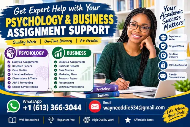 Psychology & Business Assignment Support
