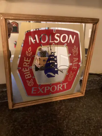 Molson Export Mirrored Clock, View more
