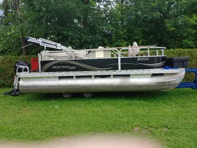 2014 Montego Bay 18 Ft. Pontoon Boat with Mercury 25hp 4 stroke motor. In great condition. One owner...