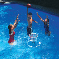 floating pool basketball net and ball