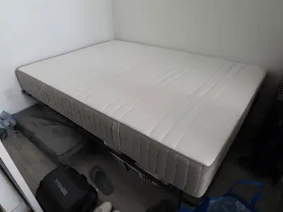 Like New IKEA HAUGESUND Double/Full Mattress + Bed Frame, View more