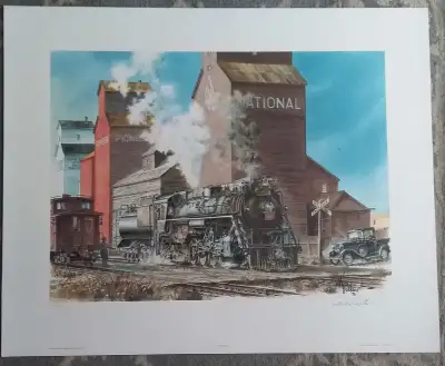 4 different hand signed and numbered limited edition train prints by artist Wentworth Folkins $20 ea...