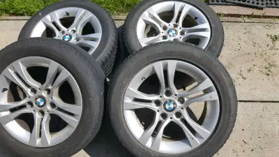 set is bald mixed brands of tire. basically i'm selling for the rims tire size is 205/55R16 my price...