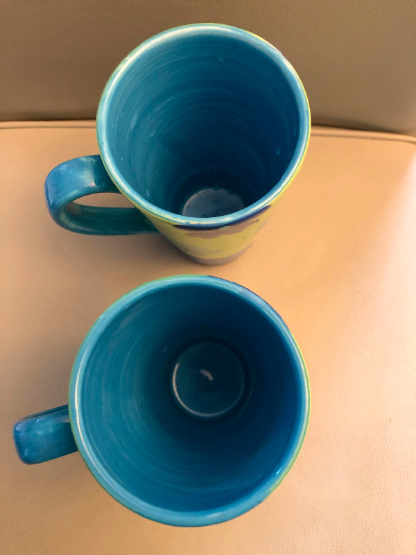 2 latte mugs blue and green floral in Kitchen & Dining Wares in Strathcona County - Image 3