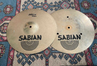 Vintage Sabian AA 14" Flat hat  cymbals for drums.