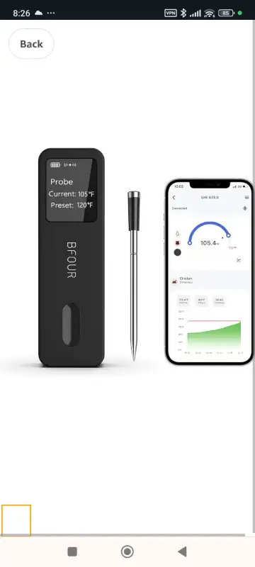 Wireless Meat Thermometer BBQ with Waterproof Meat Probe, Smart Meat Thermometer with LCD-Enhanced B...
