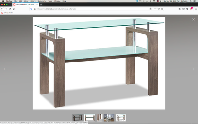 Harvy Sofa Table Glass Table glass top & 1 glass shelf - Display, View more