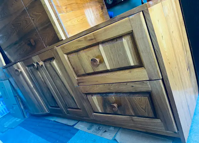 Vintage Solid Walnut Wall Unit Cabinet Handcrafted in TV Tables & Entertainment Units in Gatineau - Image 10