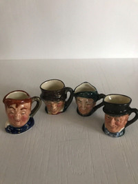 Royal Doulton Set of 4 Vintage  Miniature Character Jugs