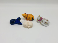 Vintage Cat figurines The Franklin Mint Curio Cabinet Cats