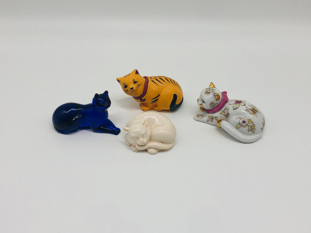 Vintage Cat figurines The Franklin Mint Curio Cabinet Cats in Arts & Collectibles in Oshawa / Durham Region