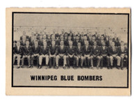 1962 TOPPS CFL  #169 Winnipeg B. BOMBERS Team Checklist unmarked