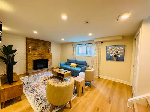 Avail. Oct. 1st. Beautifully decorated bright large one bedroom plus den basement apartment with abo...