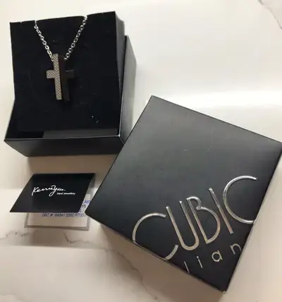 CUBIC Alliance Two Tone Cross Design Necklace, View more