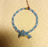 Ocean Sea Life Blue Frosted Glass Bead Bracelets!