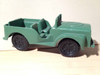 Vintage green plastic Willy Jeep toy car