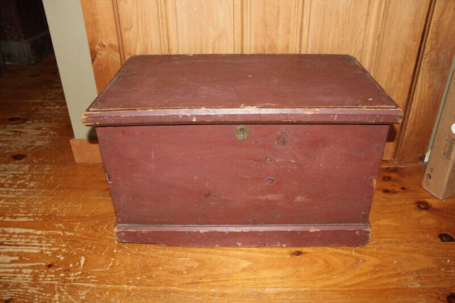 Old Antique Small Blanket Box In Red Paint in Arts & Collectibles in London