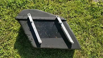 Fiberglass motorcycle saddlebags, no damage but paint could use a refresh, no other mounting hardwar...