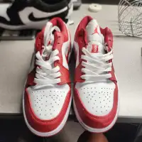New Men's Jordan 1 Low Gym Red White, size 7, without box