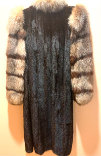 Top quality mink and fox fur coat