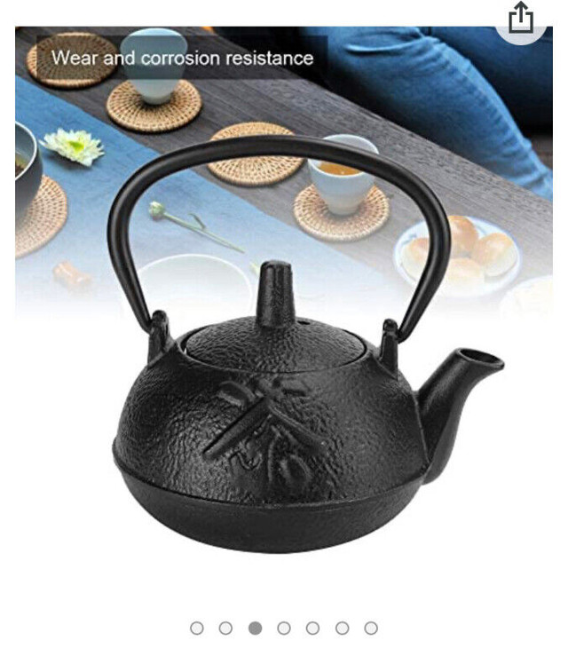 Tea Kettle, Iron Teapot with Tea Strainer Cast Japanese Style 0. in Other in Winnipeg - Image 3