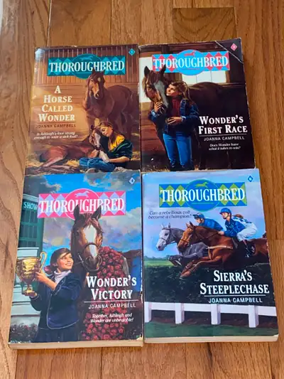 Lot of 4 paperback books in the THOUROUGHBRED book series by Joanna Campbell