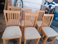 6 HIGH CHAIRS PINE SOLID STRONG 
