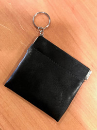 Vegan Leather Clip Change Holder with Key Ring  Coin Purse