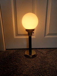 Mid century white globe lamp