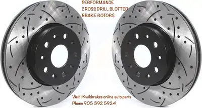 2012-2020 Land Rover Range Rover Evoque CROSS DRILL BRAKE ROTORS & PADS FRONT CROSS DRILL SLOTTED BR...