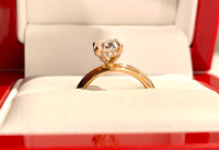 14K Rose Gold Diamond Pave Basket Diamond Engagement Ring