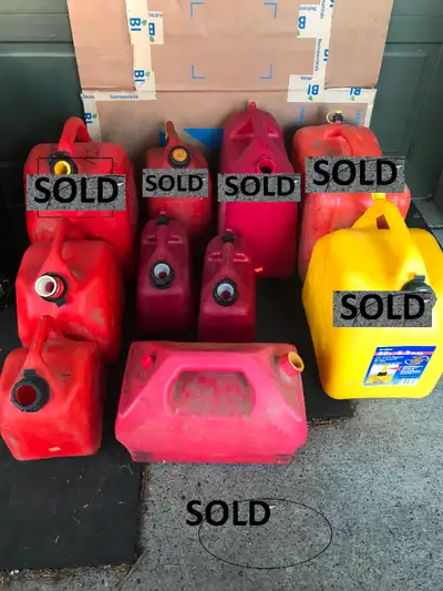 Multi Sized Jerry Cans for sale