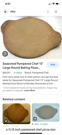 Pampered chef 13" pizza stone 