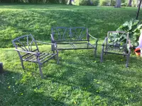 Matching Metal Patio Furniture Set Chairs Loveseat Deck Outdoor