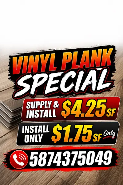 VINYL PLANK SUPPLY & INSTALL $4.25 SF !, View more