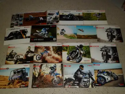 2010's Lot of Vintage Yamaha Motorcycles color brochures, View more
