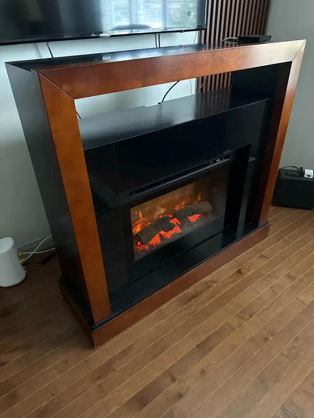 tv stand with fireplace