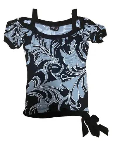 Y2K black and white top , View more