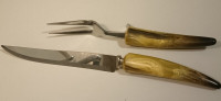 Vintage Crown Sheffield Stainless Steel 2 Piece Carving  Set